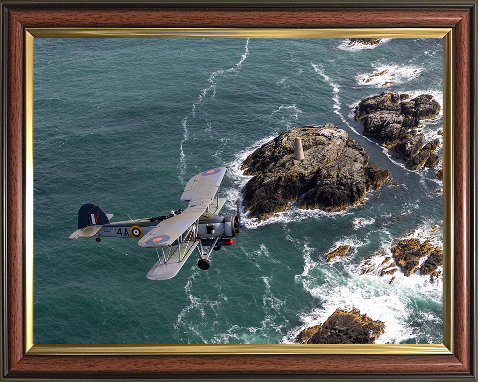 Royal Navy Swordfish Mk1 Plane Over the Coast Photo Print - Royal Navy Aircraft Hampshire Prints 10 x 8 Classic Frame No
