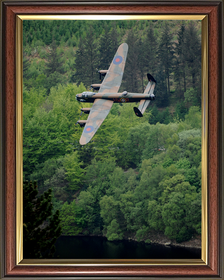 RAF Lancaster Bomber in Flight Photo Print - Royal Air Force Aircraft Hampshire Prints 10 x 8 Classic Frame No