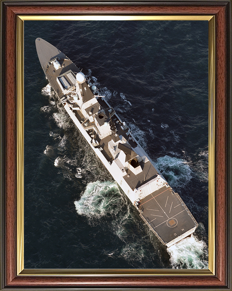 HMS Diamond (D34) Royal Navy Type 45 Destroyer From Above Photo Print Wall Art Decor Posters, Prints, & Visual Artwork Hampshire Prints 10 x 8 Classic Frame No