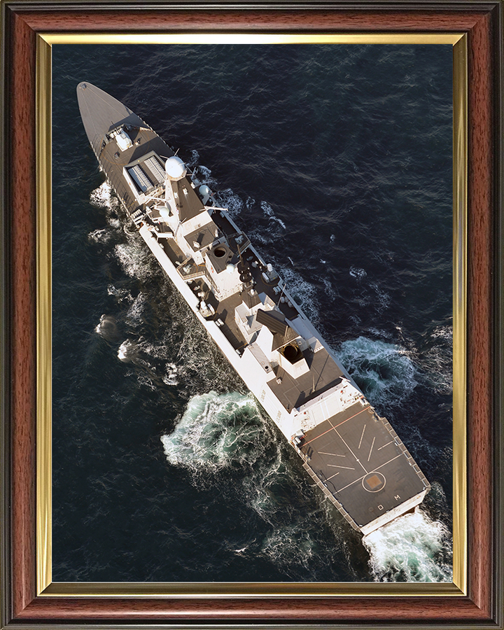 HMS Diamond (D34) Royal Navy Type 45 Destroyer From Above Photo Print Wall Art Decor Posters, Prints, & Visual Artwork Hampshire Prints 10 x 8 Classic Frame No