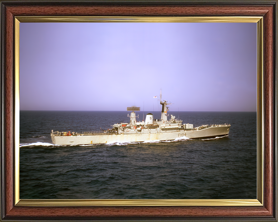 HMS Dido (F104) Royal Navy Leander Class Frigate Underway Starboard Beam View Photo Print Wall Art Decor Posters, Prints, & Visual Artwork Hampshire Prints 10 x 8 Classic Frame No