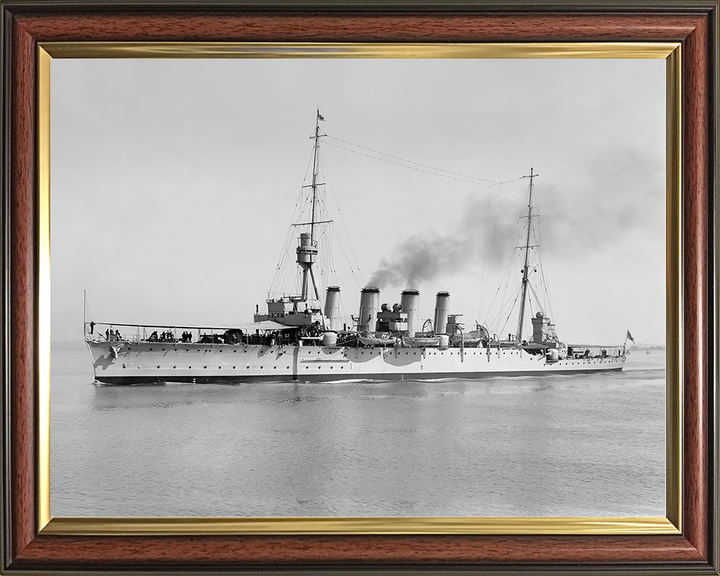 HMS Chatham (1911) Royal Navy Town Class light Cruiser Port Side View Photo Print Wall Art Decor Posters, Prints, & Visual Artwork Hampshire Prints 10 x 8 Classic Frame No