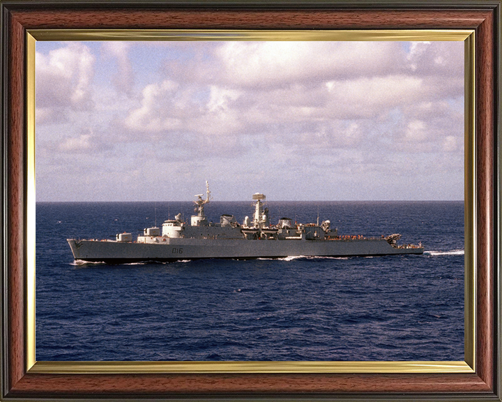 HMS London (D16) Photo Print - At Sea 1981 - Royal Navy County Class Destroyer Hampshire Prints 10 x 8 Classic Frame No