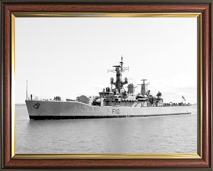 HMS Aurora (F10) Royal Navy Leander Class Frigate Entering Harbour Photo Print Wall Art Decor Posters, Prints, & Visual Artwork Hampshire Prints 10 x 8 Classic Frame No