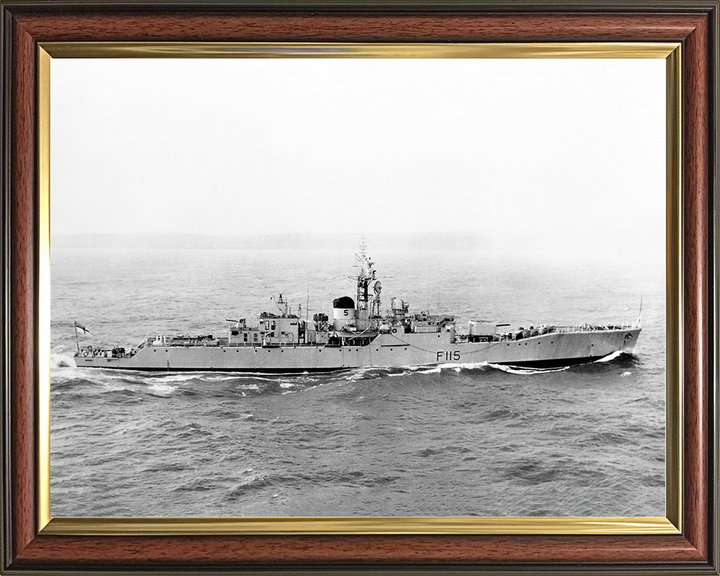 HMS Berwick (F115) Royal Navy Rothesay Class Frigate Starboard Beam View Photo Print Wall Art Decor Posters, Prints, & Visual Artwork Hampshire Prints 10 x 8 Classic Frame No
