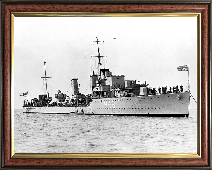 HMS Crescent (H48) Photo Print - At Anchor - Royal Navy C Class Destroyer Posters, Prints, & Visual Artwork Hampshire Prints 10 x 8 Classic Frame No