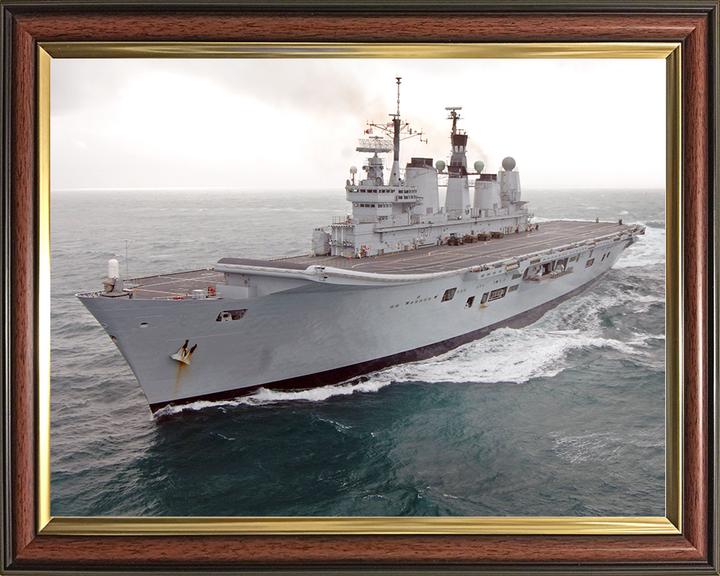 HMS Ark Royal (R07) Royal Navy Invincible Class Aircraft Carrier At sea Photo Print Wall Art Decor Posters, Prints, & Visual Artwork Hampshire Prints 10 x 8 Classic Frame No