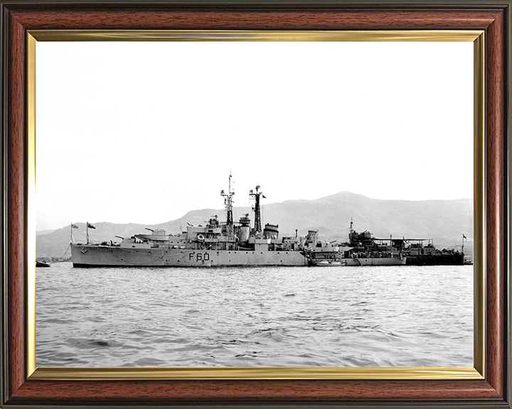 HMS Alacrity (U60) Royal Navy Black Swan Class Sloop Warship Port View Photo Print Wall Art Posters, Prints, & Visual Artwork Hampshire Prints 10 x 8 Classic Frame No