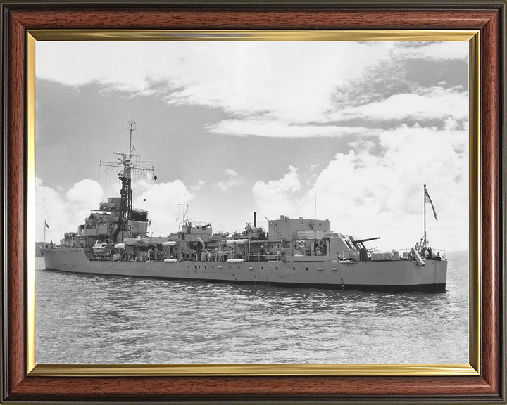 HMS Cheviot (R90) (D90) Royal Navy C Class Destroyer Port Side View Photo Print Wall Art Decor Posters, Prints, & Visual Artwork Hampshire Prints 10 x 8 Classic Frame No