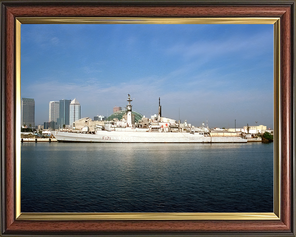HMS Active (F171) Royal Navy Type 21 Frigate Photo Print Alongside Warship Wall Art Posters, Prints, & Visual Artwork Hampshire Prints 10 x 8 Classic Frame No