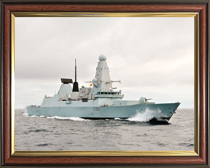 HMS Dragon (D35) Royal Navy Type 45 Destroyer Underway Starboard View Photo Print Wall Art Decor Posters, Prints, & Visual Artwork Hampshire Prints 10 x 8 Classic Frame No