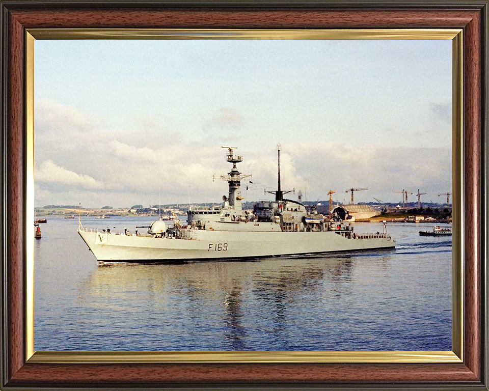 HMS Amazon (F169) Royal Navy Type 21 Frigate Leaving Harbour at Sunset Photo Print Wall Art Decor Posters, Prints, & Visual Artwork Hampshire Prints 10 x 8 Classic Frame No