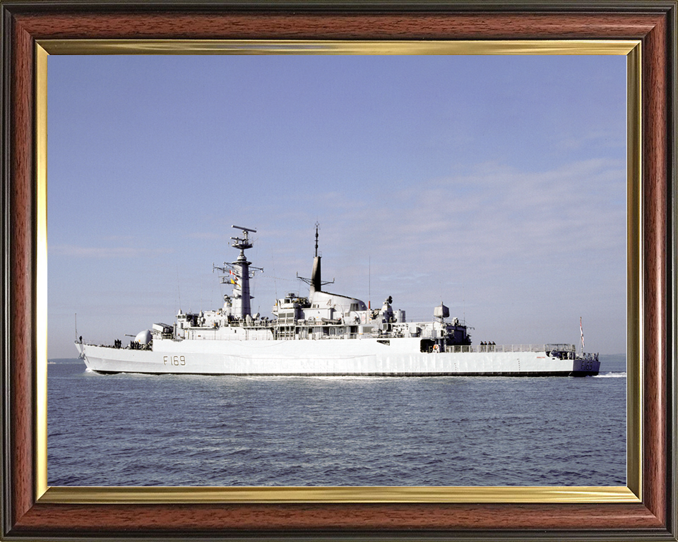 HMS Amazon (F169) Royal Navy Type 21 Frigate Leaving Harbour Photo Print Wall Art Decor Posters, Prints, & Visual Artwork Hampshire Prints 10 x 8 Classic Frame No