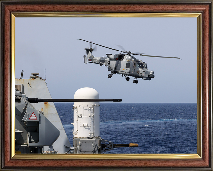 Wildcat Helicopter With Phalanx Weapon System Photo Print - Royal Navy Aircraft Hampshire Prints 10 x 8 Classic Frame No