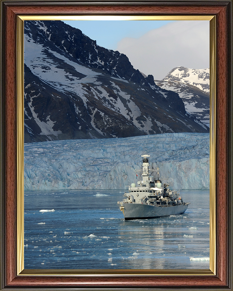 HMS Portland (F79) Photo Print - South Georgia 2010 - Royal Navy Type 23 Frigate Hampshire Prints 10 x 8 Classic Frame No