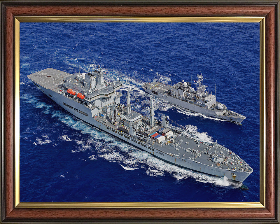 RFA Wave Knight (A389) Photo Print - During a RAS - Royal Fleet Auxiliary Wave Class Tanker Hampshire Prints 10 x 8 Classic Frame No