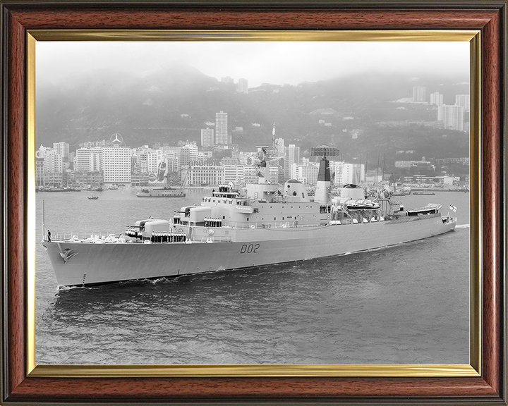 HMS Devonshire (D02) Royal Navy County Class Destroyer Leaving Harbour Photo Print Wall Art Decor Posters, Prints, & Visual Artwork Hampshire Prints 10 x 8 Classic Frame No