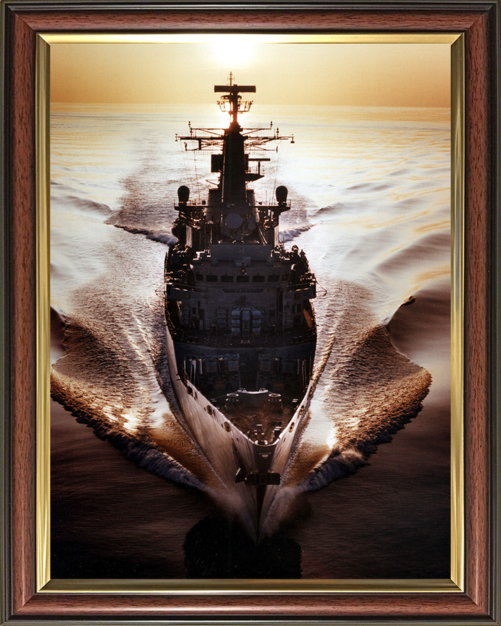 HMS Boxer (F92) Photo Print - At Sunset 1997 - Royal Navy Type 22 Frigate Posters, Prints, & Visual Artwork Hampshire Prints 10 x 8 Classic Frame No