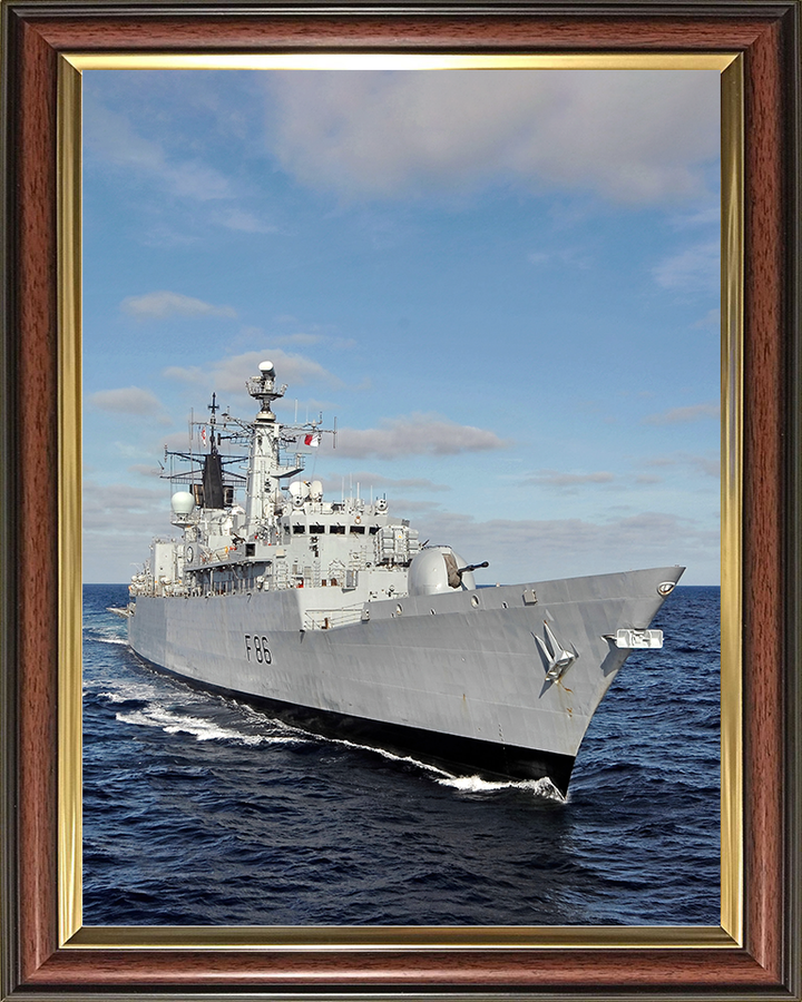 HMS Campbeltown (F86) Royal Navy Type 22 Frigate Starboard Bow View Photo Print Wall Art Decor Posters, Prints, & Visual Artwork Hampshire Prints 10 x 8 Classic Frame No