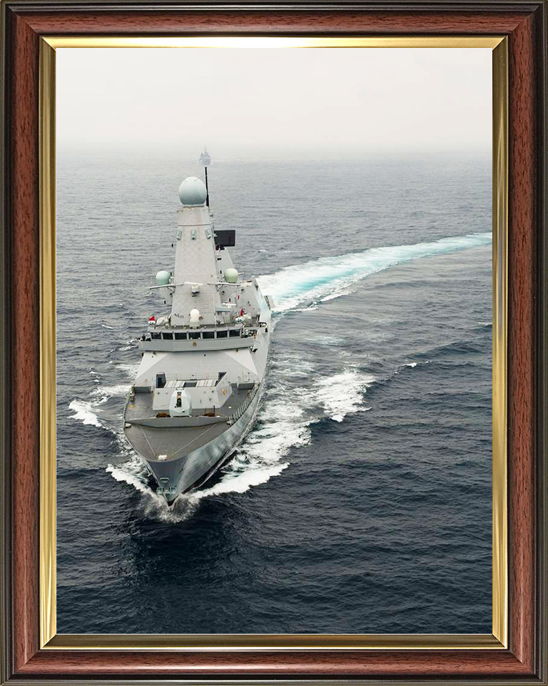 HMS Dauntless (D33) Royal Navy Type 45 Destroyer Turns To Port Portrait Photo Print Wall Art Decor Posters, Prints, & Visual Artwork Hampshire Prints 10 x 8 Classic Frame No