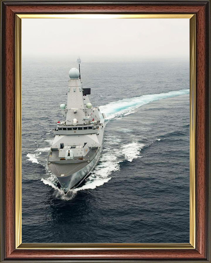 HMS Dauntless (D33) Royal Navy Type 45 Destroyer Turns To Port Portrait Photo Print Wall Art Decor Posters, Prints, & Visual Artwork Hampshire Prints 10 x 8 Classic Frame No