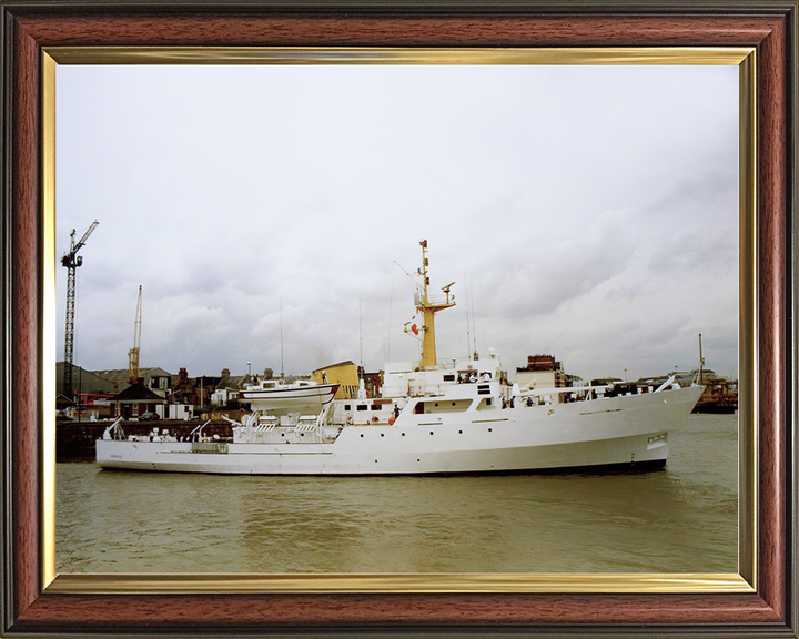 HMS Beagle (A319) Royal Navy Bulldog Class Survey Vessel Starboard Beam View Photo Print Wall Art Decor Posters, Prints, & Visual Artwork Hampshire Prints 10 x 8 Classic Frame No