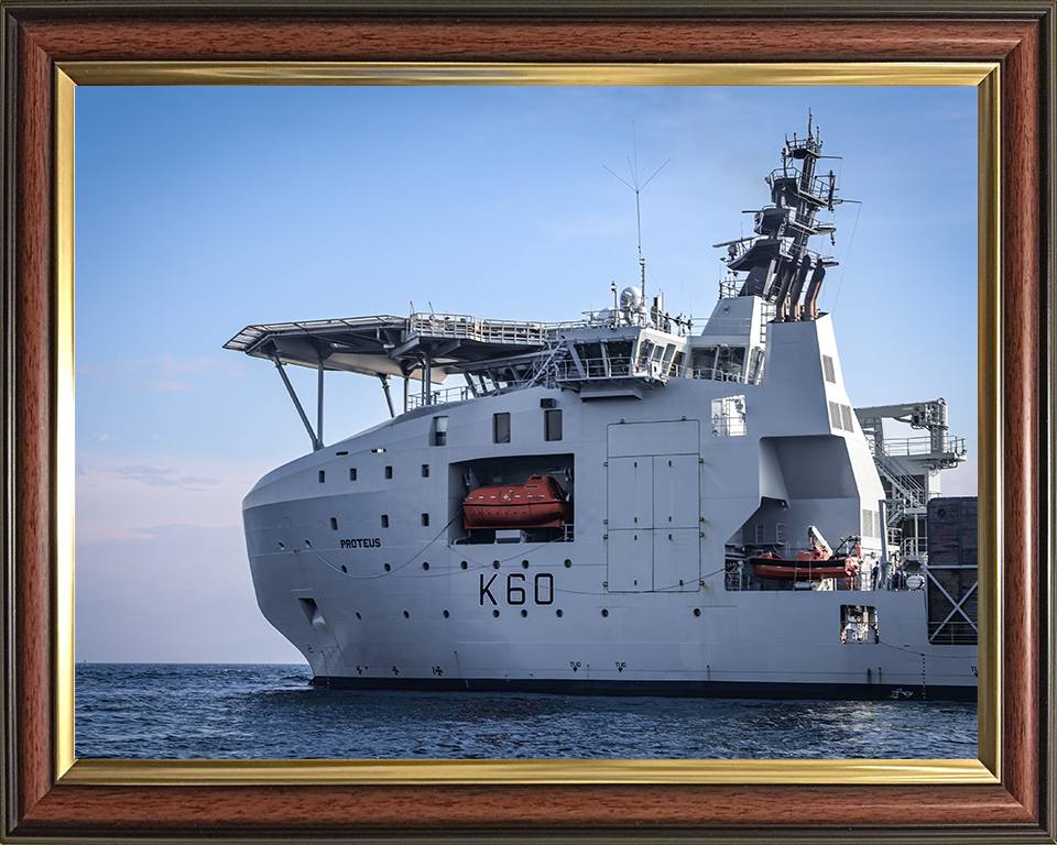 RFA Proteus (K60) Photo Print - Closeup - Royal Fleet Auxiliary Ocean Surveillance Ship Hampshire Prints 10 x 8 Classic Frame No