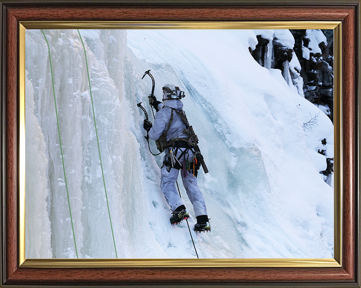 Royal Marine Commando Ice Climbing in Norway Photo Print 30 Commando Marines Wall Art Military Decor UK Posters, Prints, & Visual Artwork Hampshire Prints 10 x 8 Classic Frame No