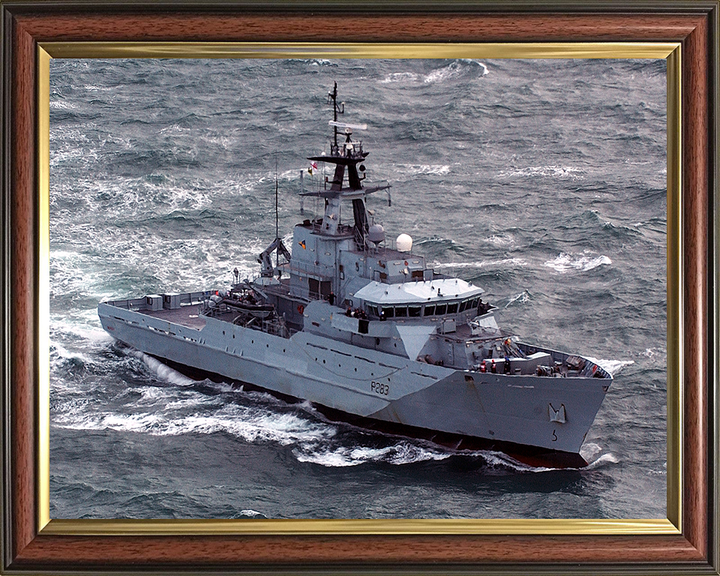 HMS Mersey (P283) Photo Print - At Sea 2004 - Royal Navy River Class Patrol Vessel Hampshire Prints 10 x 8 Classic Frame No