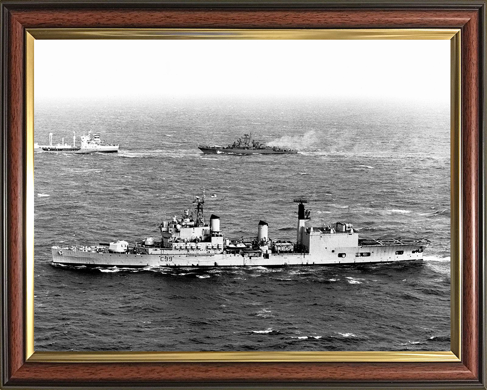 HMS Blake (C99) Photo Print - Escorting 1976 - Royal Navy Tiger Class Light Cruiser Posters, Prints, & Visual Artwork Hampshire Prints 10 x 8 Classic Frame No