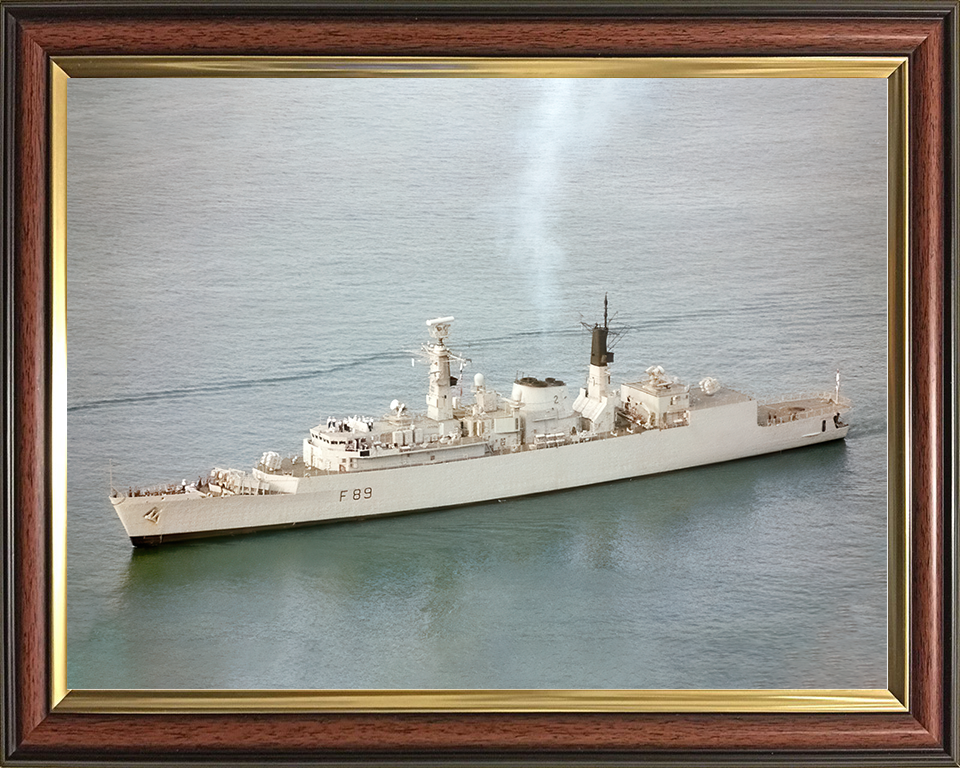 HMS Battleaxe (F89) Royal Navy Type 22 Frigate High Port side View Photo Print Wall Art Decor Posters, Prints, & Visual Artwork Hampshire Prints 10 x 8 Classic Frame No