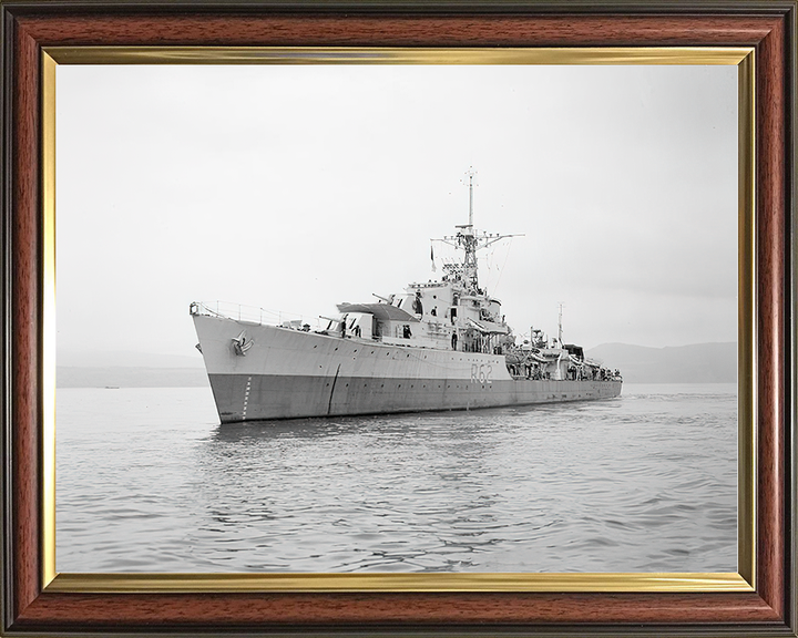 HMS Cassandra (R62) Royal Navy C Class Destroyer Port Bow View Photo Print Wall Art Decor Posters, Prints, & Visual Artwork Hampshire Prints 10 x 8 Classic Frame No