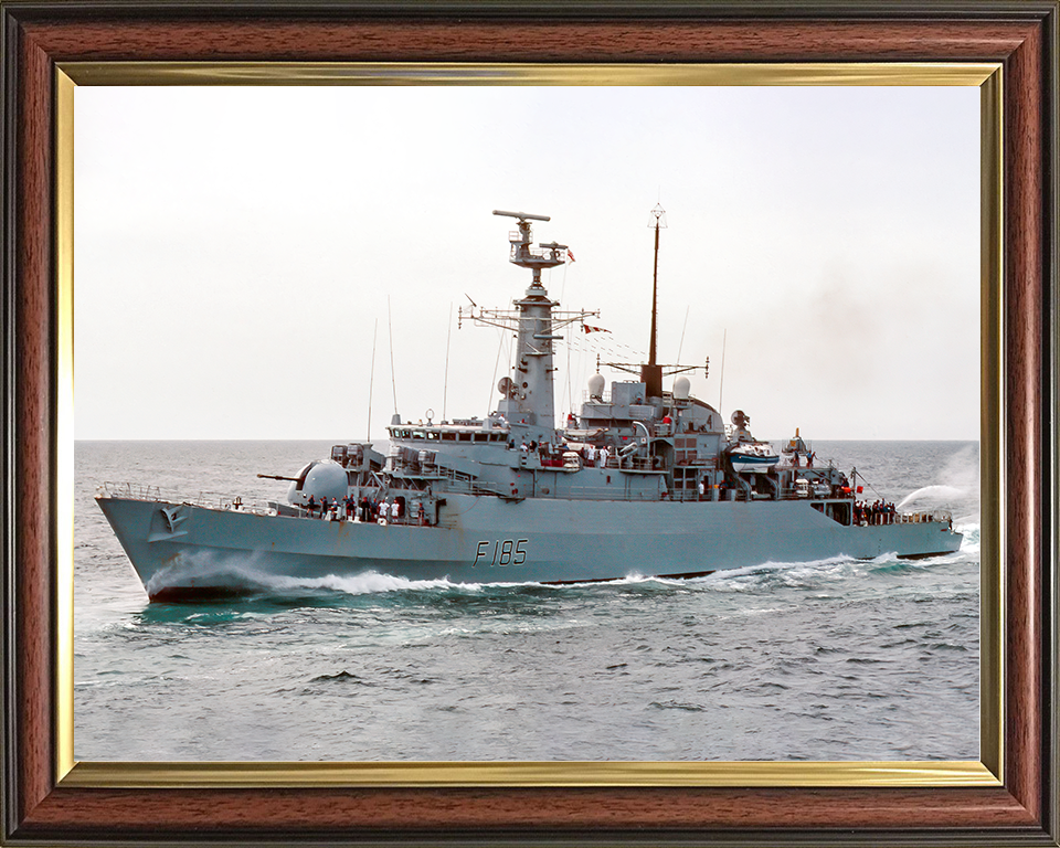 HMS Avenger (F185) Royal Navy Type 21 Frigate Underway Port Side View Photo Print Wall Art Decor Posters, Prints, & Visual Artwork Hampshire Prints 10 x 8 Classic Frame No