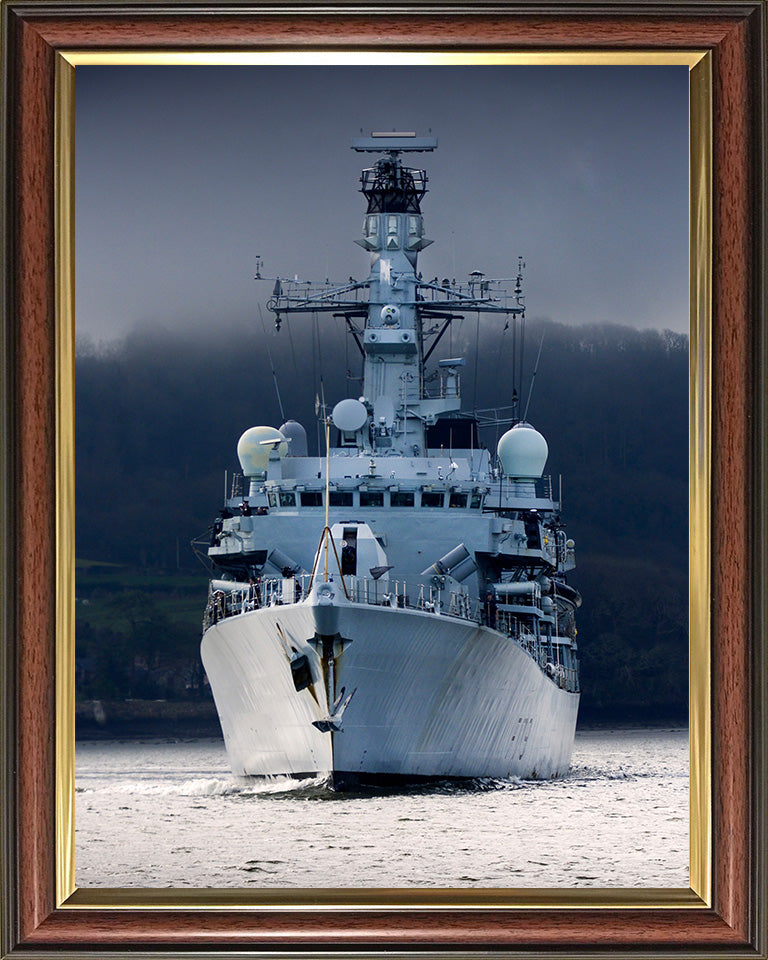 HMS Portland (F79) Photo Print - Low Bow View - Royal Navy Type 23 Frigate Hampshire Prints 10 x 8 Classic Frame No