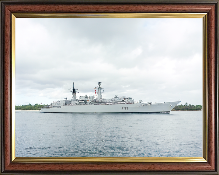 HMS Beaver (F93) Royal Navy Type 22 Frigate Entering Pearl Harbour Photo Print Wall Art Decor Posters, Prints, & Visual Artwork Hampshire Prints 10 x 8 Classic Frame No