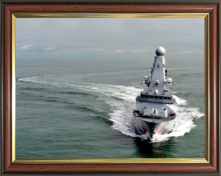 HMS Dragon (D35) Photo Print - Low Bow View 2011 - Royal Navy Type 45 Destroyer Hampshire Prints 10 x 8 Classic Frame No