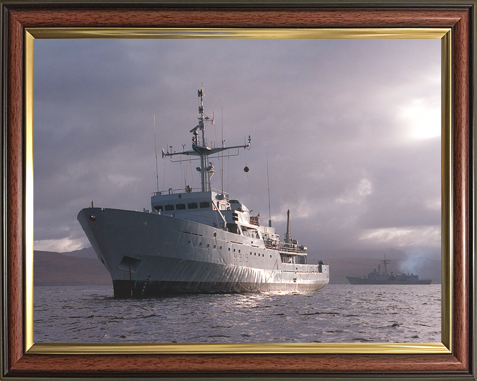 HMS Beagle (H319) Photo Print - With USS Stark - Royal Navy Bulldog Class Survey Vessel