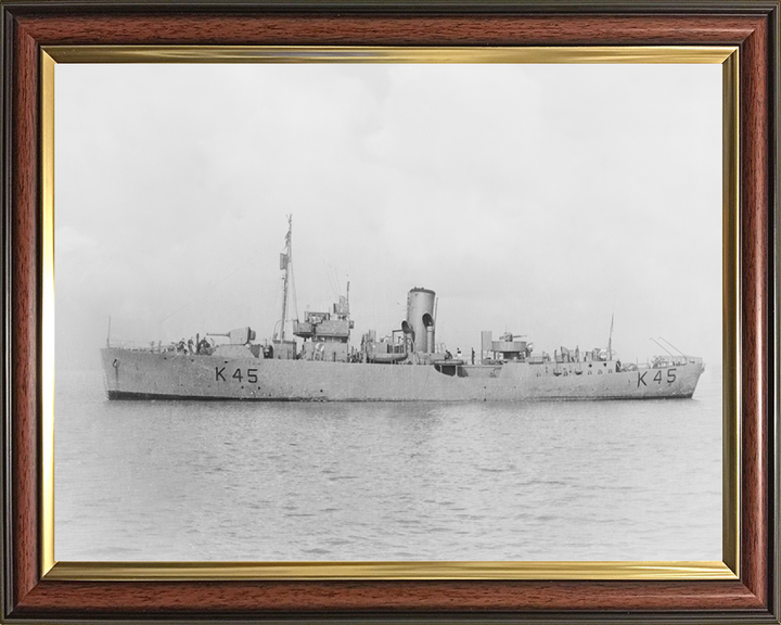 HMS Convolvulus (K45) Royal Navy Flower Class Corvette Port Side View Photo Print Wall Art Naval Decor Posters, Prints, & Visual Artwork Hampshire Prints 10 x 8 Classic Frame No