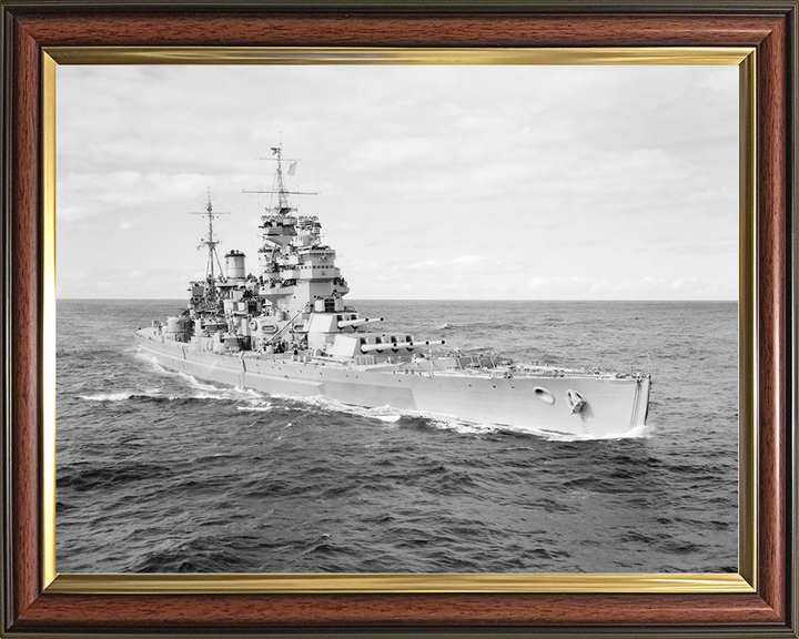 HMS Duke of York (17) Royal Navy King George V Class Battleship Underway Photo Print Wall Art Decor Posters, Prints, & Visual Artwork Hampshire Prints 10 x 8 Classic Frame No