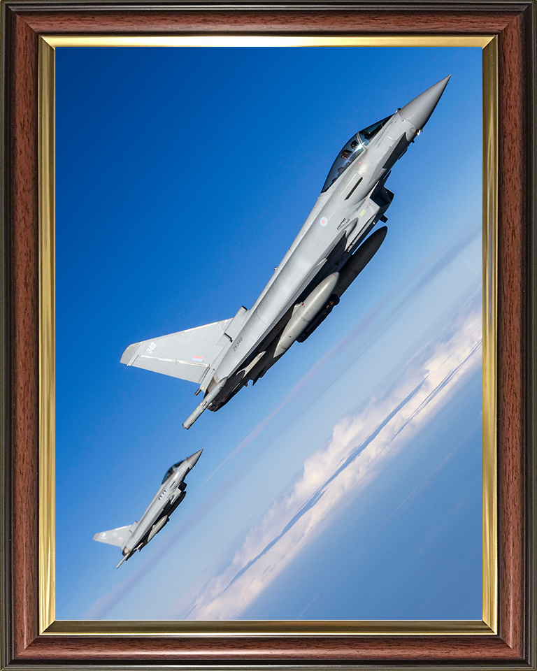 RAF Typhoon Jets In Flight Over Nevada 2026 Royal Air Force Aircraft Photo Print Wall Art Aviation Decor UK Posters, Prints, & Visual Artwork Hampshire Prints 10 x 8 Classic Frame No