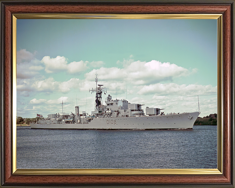 HMS Dainty (D108) Royal Navy Daring Class Destroyer Low Starboard View Photo Print Wall Art Decor Posters, Prints, & Visual Artwork Hampshire Prints 10 x 8 Classic Frame No