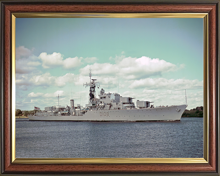 HMS Dainty (D108) Royal Navy Daring Class Destroyer Low Starboard View Photo Print Wall Art Decor Posters, Prints, & Visual Artwork Hampshire Prints 10 x 8 Classic Frame No