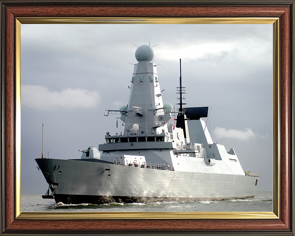 HMS Dauntless (D33) Royal Navy Type 45 Destroyer Low Port Bow View Photo Print Wall Art Decor Posters, Prints, & Visual Artwork Hampshire Prints 10 x 8 Classic Frame No