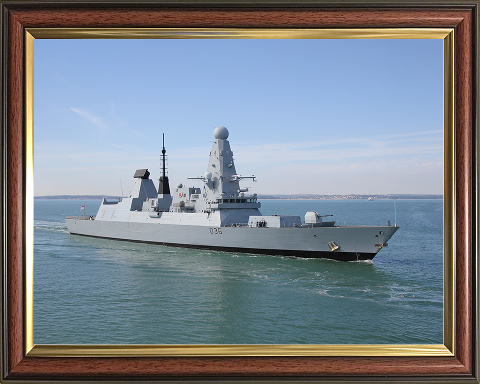 HMS Defender (D36) Royal Navy Type 45 Destroyer Entering Portsmouth Photo Print Wall Art Decor Posters, Prints, & Visual Artwork Hampshire Prints 10 x 8 Classic Frame No