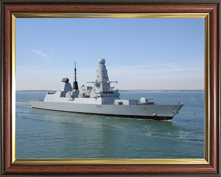 HMS Defender (D36) Royal Navy Type 45 Destroyer Entering Portsmouth Photo Print Wall Art Decor Posters, Prints, & Visual Artwork Hampshire Prints 10 x 8 Classic Frame No
