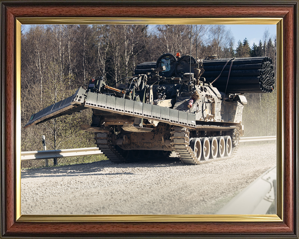 Terrier Armoured Digger Photo Print - British Army Vehicle Hampshire Prints 10 x 8 Classic Frame No