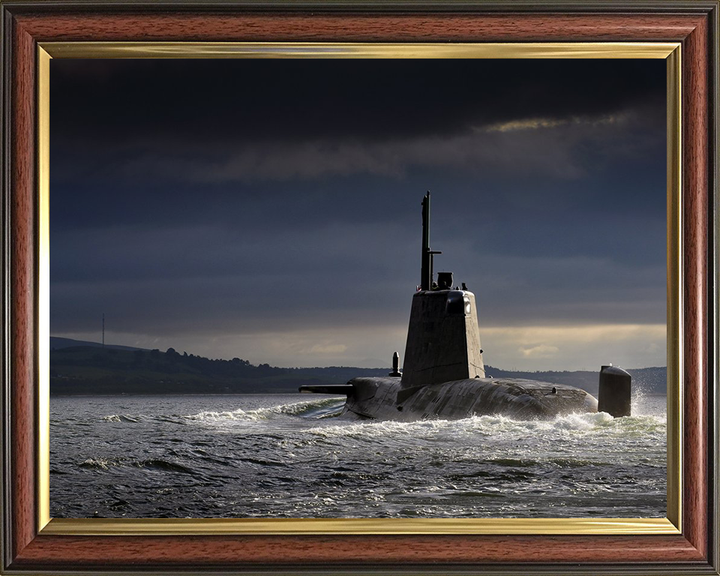 HMS Ambush (S120) Photo Print - Port Quarter View - Royal Navy Astute Class Submarine Hampshire Prints 10 x 8 Classic Frame No