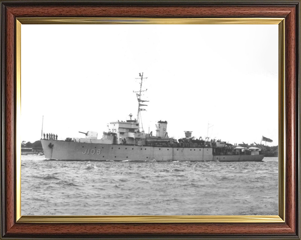 HMS Acute (J106) Royal Navy Algerine Class Minesweeper Photo Print Warship Wall Art Posters, Prints, & Visual Artwork Hampshire Prints 10 x 8 Classic Frame No