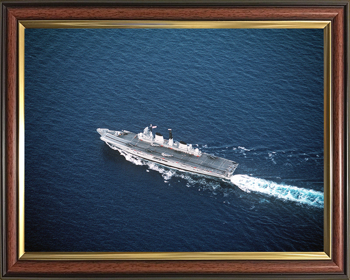 HMS Invincible (R05) Photo Print - At Sea 1991 - Royal Navy Invincible Class Aircraft Carrier Hampshire Prints 10 x 8 Classic Frame No