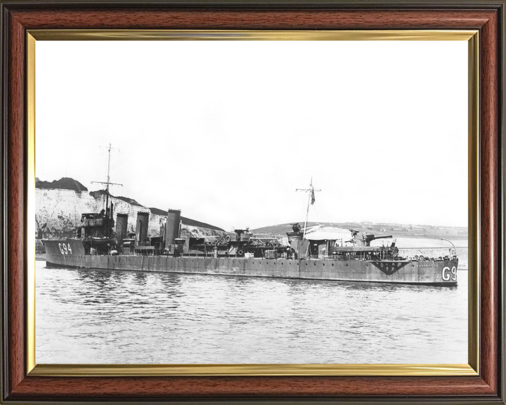 HMS Sorceress (G94) Photo Print - Dover 1919 - Royal Navy R Class Destroyer Posters, Prints, & Visual Artwork Hampshire Prints 10 x 8 Classic Frame No
